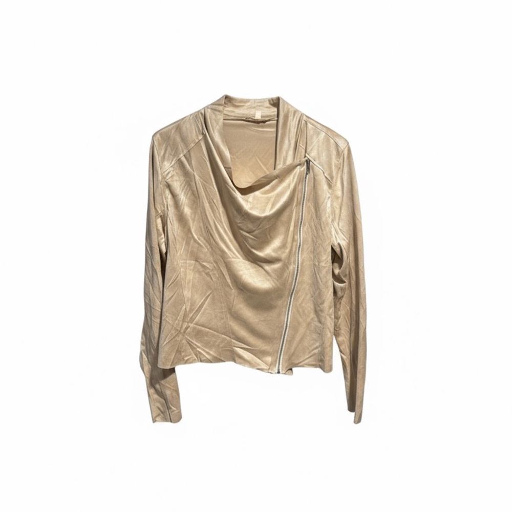 Main Strip size large suede moto light jacket beige women’s